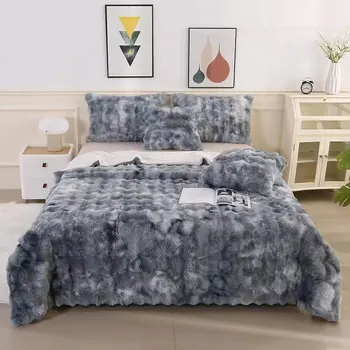 Новое стильное одеяло из тосканского искусственного меха для зимнего тепла, супер роскошные удобные одеяла для кроватей, высококачественное теплое одеяло  10