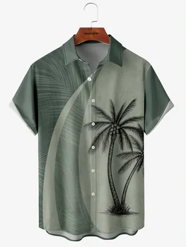 Новые мужские винтажные гавайские рубашки на пуговицах с коротким рукавом, бестселлеры  10