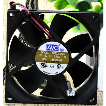 Новый Процессорный Вентилятор для AVC DS08025B12U 12V 0.70A Двухшаровый 2-проводный Вентилятор 8 см 8025 80×80 ×25 мм  5