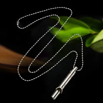 Ожерелье со свистками для выживания в кемпинге, цепочка из нержавеющей стали, уличное ожерелье  5