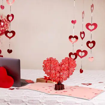 Открытки на День Святого Валентина, Поздравительная открытка, открытка на день рождения, 3D Поздравительные открытки, открытка с деревом любви, открытка для празднования помолвки в День отцов  10