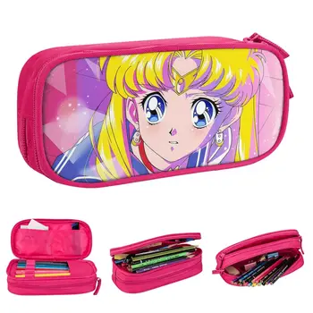Пеналы Kawaii Moon Girl, забавная аниме-коробка для ручек, сумка для девочек и мальчиков, Большая вместимость, школьная косметичка для карандашей  5