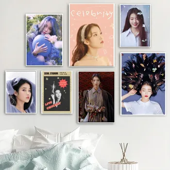 Плакат корейской певицы Ли Джи Ын ИУ, Настенные панно для осеннего декора гостиной  4