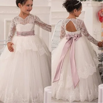 Платье с цветочным узором для девочки, детское платье принцессы для первого причастия, бальное платье для свадебной вечеринки  10