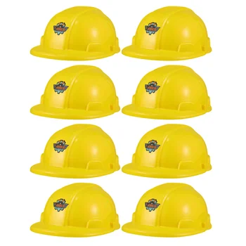 Реалистичные строительные шляпы для вечеринок, детские пластиковые шляпы, принадлежности для вечеринок, обучающая игрушка-симулятор, подарок для мальчиков желтого цвета  10