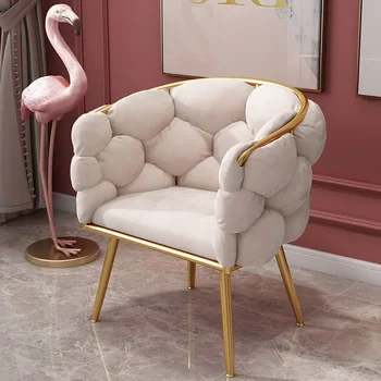 Скандинавские Одноместные диванные кресла для отдыха, Легкое Роскошное Эргономичное Офисное кресло для спальни, Дизайнерское кресло для макияжа, Креативная мебель для спальни.  10