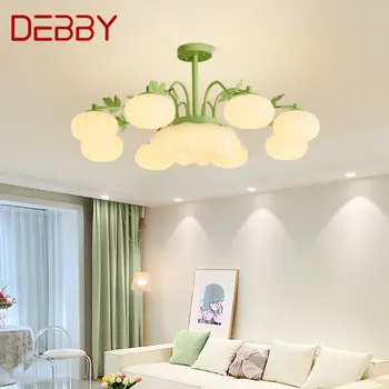 Современная светодиодная потолочная люстра DEBBY, креативный дизайн, Зеленая подвесная лампа для декора дома, спальни, гостиной.  10