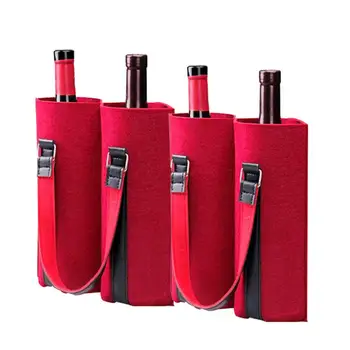 Сумка для упаковки вина Стильная сумка-тоут для переноски вина, войлочная сумочка для предотвращения падения бутылок из-под шампанского, пива, напитков, сумка для красного вина  5