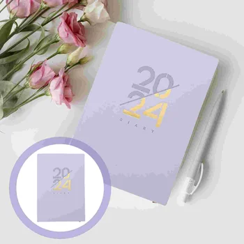 Фиолетовый Блокнот Журнал Ежедневник 2024 Офисные Блокноты для портативного использования Бумага для изучения английского языка студентами  5