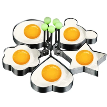 Формы для жареных яиц, Форма для Приготовления Блинов с Ручкой для Детей, Форма с Антипригарным покрытием для Сковороды 5шт  5