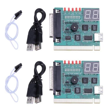 2X USB PCI PC Диагностический анализатор материнской платы Почтовая карточка с 2-значным отображением кода ошибки для тестирования и анализа портативных ПК  5